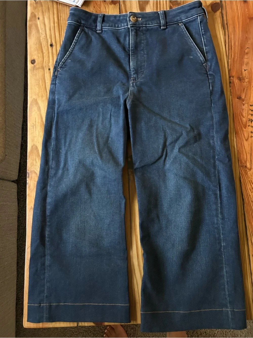 J. Crew Relaxed Wide-Leg Jeans in Indigo Blue